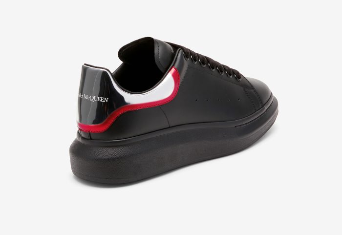 Alexander McQueen Oversized Sneaker in Black/Silver/Welsh Red - Image 3