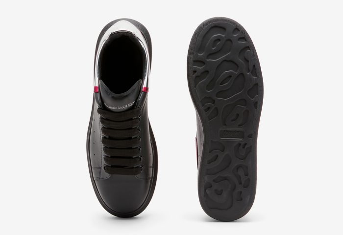 Alexander McQueen Oversized Sneaker in Black/Silver/Welsh Red - Image 4